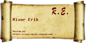 Rixer Erik névjegykártya